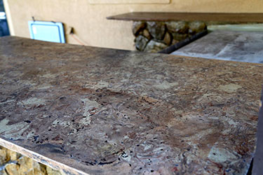 Backyard kitchen with marble countertops in Madison WIsconsin